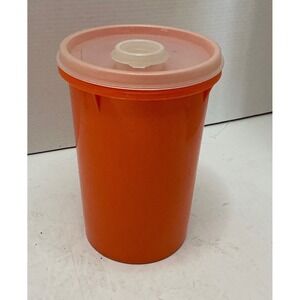 Tupperware Vintage Shaker Bottle Orange Flip Top Lid 16oz Kitchen Retro MCM